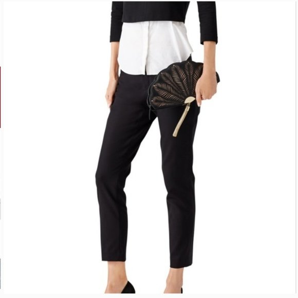 Kate Spade Dress the Part black Fan Clutch purse nwot - Picture 3 of 8